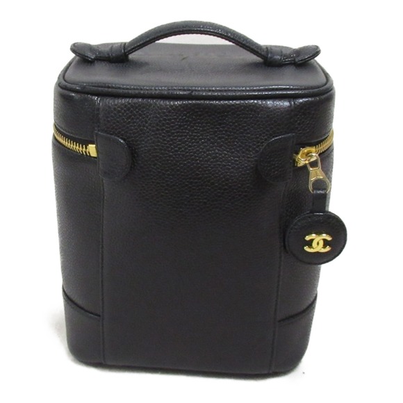 Chanel Skin Caviar Vertical Vanity Black Handbag Black - Picture 1 of 10